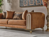 Paris Brown Stationary Sofa by Furnia at Eve Furniture