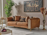 Paris Brown Stationary Sofa by Furnia at Eve Furniture