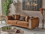 Paris Brown Stationary Sofa by Furnia at Eve Furniture
