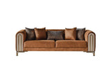 Paris Brown Stationary Sofa by Furnia at Eve Furniture
