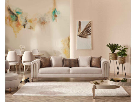 Paris Cream Stationary 4 Seat Sofa by Furnia at Eve Furniture