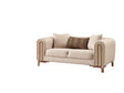 Paris Cream Stationary Loveseat by Furnia at Eve Furniture
