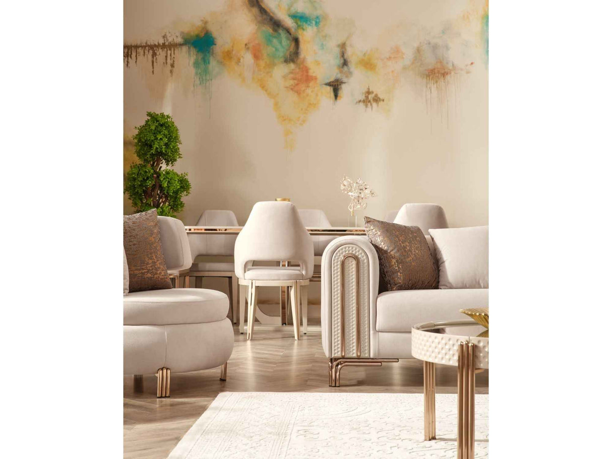 Paris Cream Stationary Sofa by Furnia at Eve Furniture