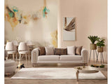 Paris Cream Stationary Sofa by Furnia at Eve Furniture