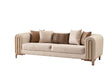 Paris Cream Stationary Sofa by Furnia at Eve Furniture
