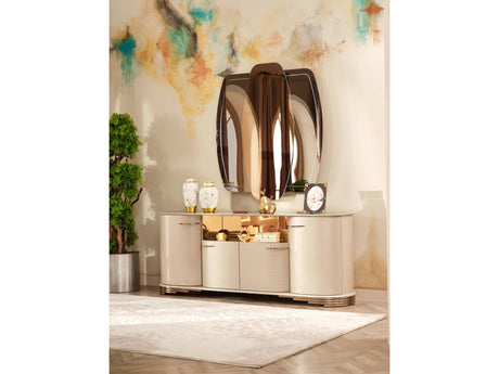 Paris Diningroom (Consol With Mirror & Dining Table & 6 Dining Chair) by Furnia at Eve Furniture