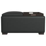 Paris Multifunctional Upholstered Storage Ottoman with Utility Tray Black