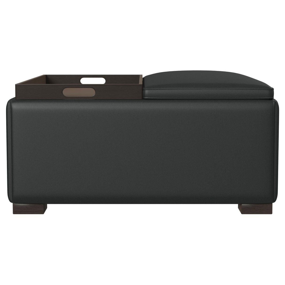 Paris Multifunctional Upholstered Storage Ottoman with Utility Tray Black