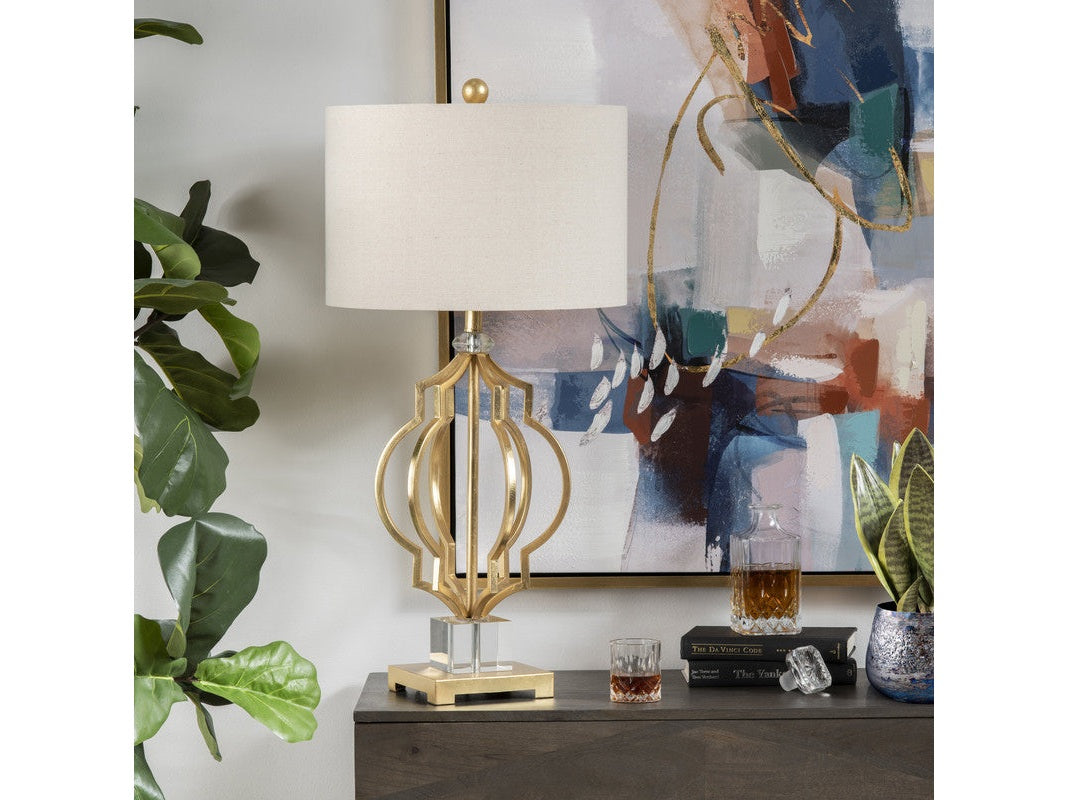 Parisian Gold/Brass Table Lamp by Crestview at Eve Furniture