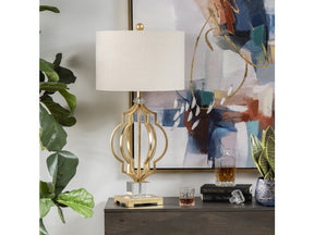 Parisian Gold/Brass Table Lamp by Crestview at Eve Furniture