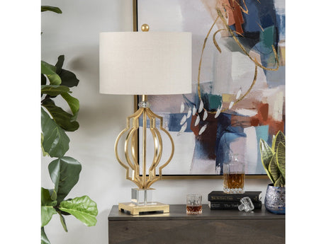 Parisian Gold/Brass Table Lamp by Crestview at Eve Furniture