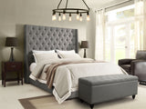 Park Avenue Grey Eastern King Tufted Bed by Diamond Sofa at Eve Furniture