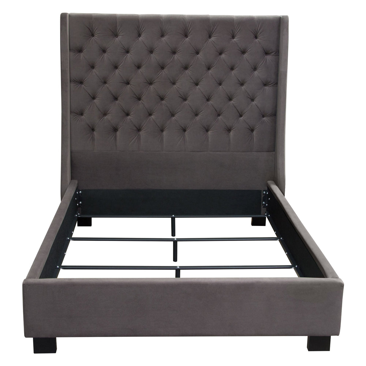 Park Avenue Smoke Grey Eastern King Tufted Bed by Diamond Sofa at Eve Furniture
