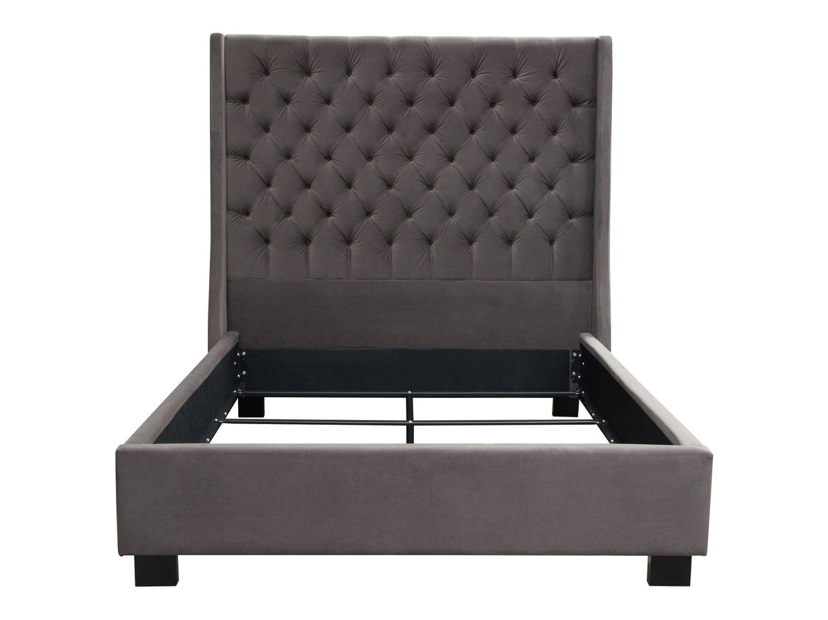 Park Avenue Smoke Grey Eastern King Tufted Bed by Diamond Sofa at Eve Furniture