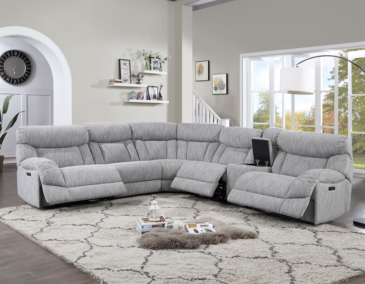 Park City 6-Piece Dual Power Reclining Sectional by Steve Silver at Eve Furniture