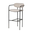 Parker 30" Seat Height Beige Fabric Seat Gun Metal Grey Metal Bar Stool by Mercana at Eve Furniture