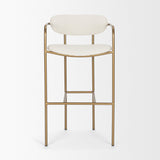 Parker 30" Seat Height Cream Fabric Seat Gold Metal Bar Stool by Mercana at Eve Furniture