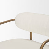 Parker 30" Seat Height Cream Fabric Seat Gold Metal Bar Stool by Mercana at Eve Furniture