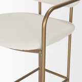 Parker 30" Seat Height Cream Fabric Seat Gold Metal Bar Stool by Mercana at Eve Furniture