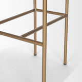 Parker 30" Seat Height Cream Fabric Seat Gold Metal Bar Stool by Mercana at Eve Furniture