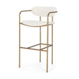 Parker 30" Seat Height Cream Fabric Seat Gold Metal Bar Stool by Mercana at Eve Furniture