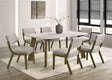 Parker Beige/Brown Genuine Marble 7-Piece Dining Room Set by Happy Homes at Eve Furniture