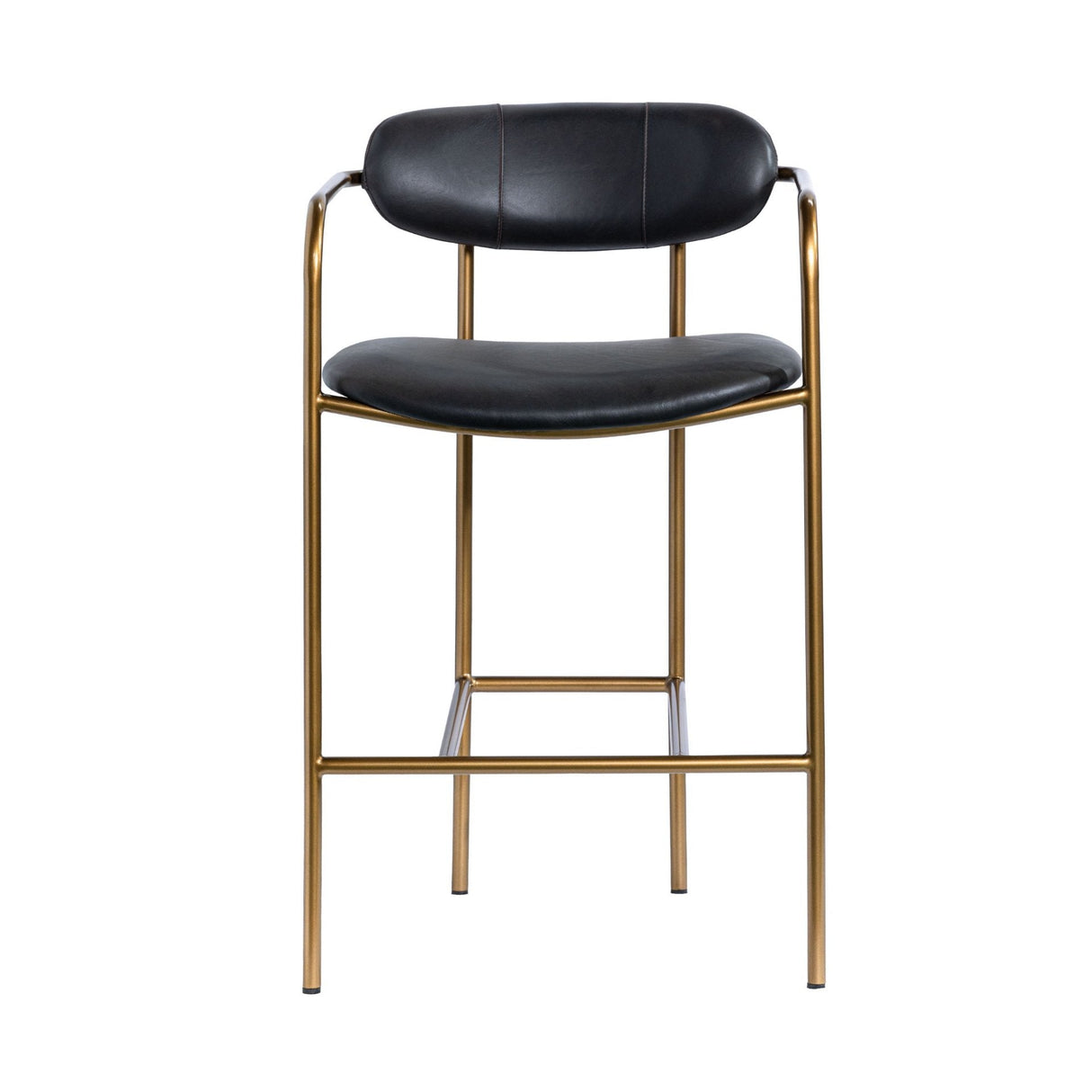 Parker Black Leather Seat Gold Metal Counter Stool by Mercana at Eve Furniture