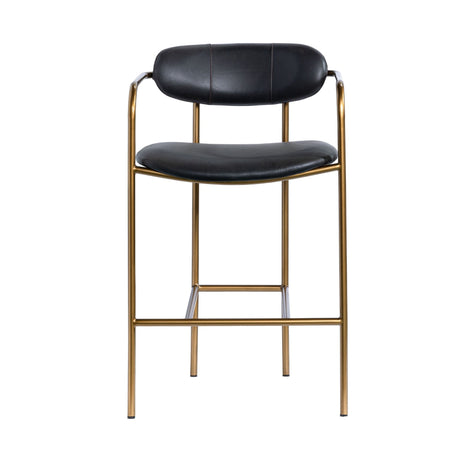 Parker Black Leather Seat Gold Metal Counter Stool by Mercana at Eve Furniture