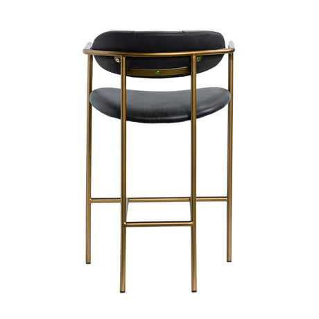 Parker Black Leather Seat Gold Metal Counter Stool by Mercana at Eve Furniture