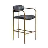 Parker Black Leather Seat Gold Metal Counter Stool by Mercana at Eve Furniture