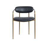 Parker Black Leather Seat Gold Metal Dining Chair, Set of 2 by Mercana at Eve Furniture