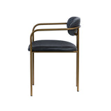 Parker Black Leather Seat Gold Metal Dining Chair, Set of 2 by Mercana at Eve Furniture
