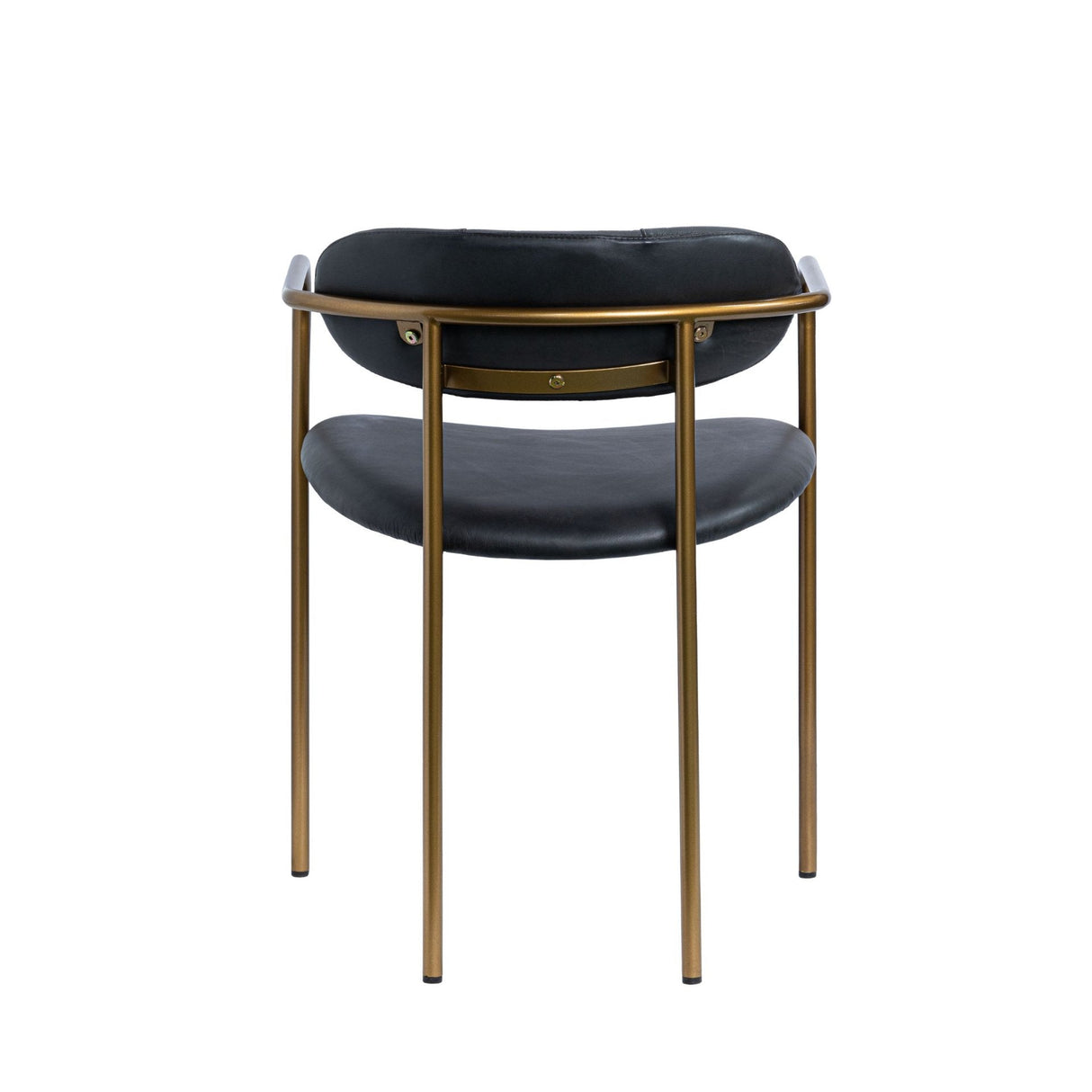 Parker Black Leather Seat Gold Metal Dining Chair, Set of 2 by Mercana at Eve Furniture