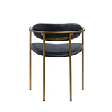 Parker Black Leather Seat Gold Metal Dining Chair, Set of 2 by Mercana at Eve Furniture