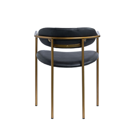Parker Black Leather Seat Gold Metal Dining Chair, Set of 2 by Mercana at Eve Furniture