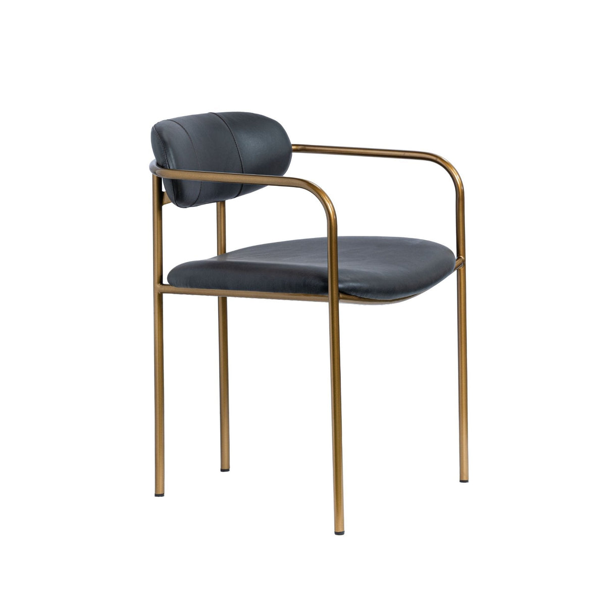 Parker Black Leather Seat Gold Metal Dining Chair, Set of 2 by Mercana at Eve Furniture