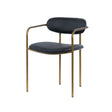 Parker Black Leather Seat Gold Metal Dining Chair, Set of 2 by Mercana at Eve Furniture