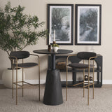 Parker Brown Faux Leather Seat Gold Metal Bar Stool by Mercana at Eve Furniture