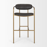 Parker Brown Faux Leather Seat Gold Metal Bar Stool by Mercana at Eve Furniture