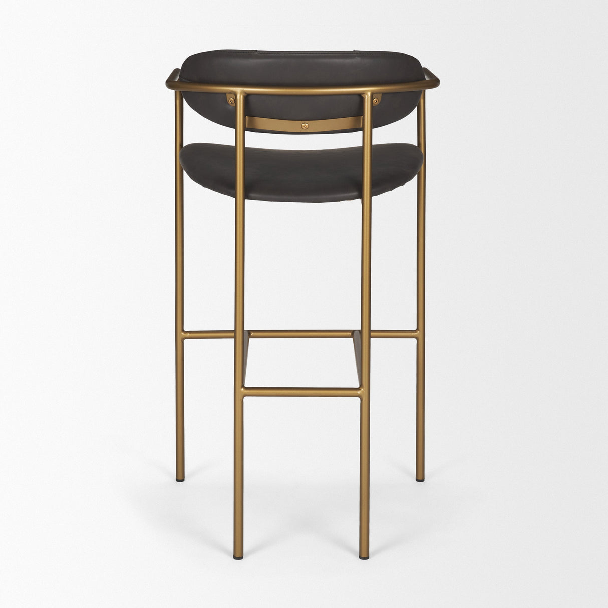 Parker Brown Faux Leather Seat Gold Metal Bar Stool by Mercana at Eve Furniture