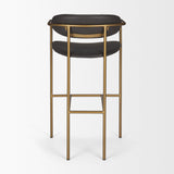 Parker Brown Faux Leather Seat Gold Metal Bar Stool by Mercana at Eve Furniture