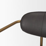 Parker Brown Faux Leather Seat Gold Metal Bar Stool by Mercana at Eve Furniture