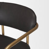 Parker Brown Faux Leather Seat Gold Metal Bar Stool by Mercana at Eve Furniture