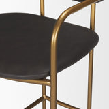 Parker Brown Faux Leather Seat Gold Metal Bar Stool by Mercana at Eve Furniture