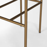 Parker Brown Faux Leather Seat Gold Metal Bar Stool by Mercana at Eve Furniture