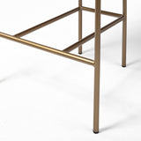 Parker Brown Faux Leather Seat Gold Metal Counter Stool by Mercana at Eve Furniture