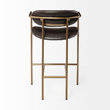 Parker Brown Faux Leather Seat Gold Metal Counter Stool by Mercana at Eve Furniture