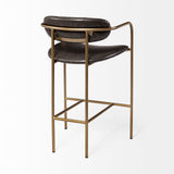 Parker Brown Faux Leather Seat Gold Metal Counter Stool by Mercana at Eve Furniture