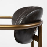 Parker Brown Faux Leather Seat Gold Metal Counter Stool by Mercana at Eve Furniture