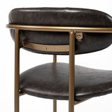 Parker Brown Faux Leather Seat Gold Metal Counter Stool by Mercana at Eve Furniture